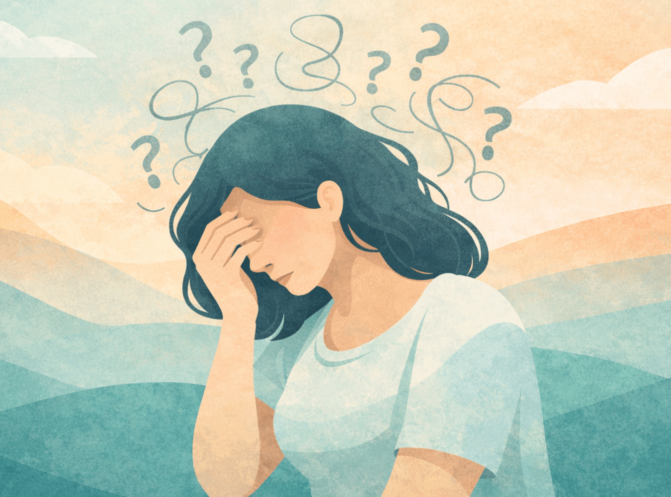 Woman thinking something is wrong with me and I don't know what, a common menopause experience